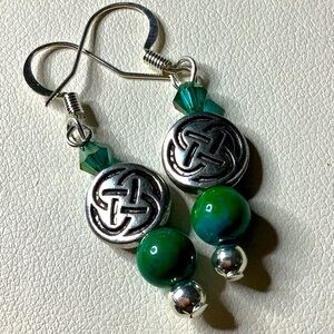 Celtic Blue & Green Earrings.